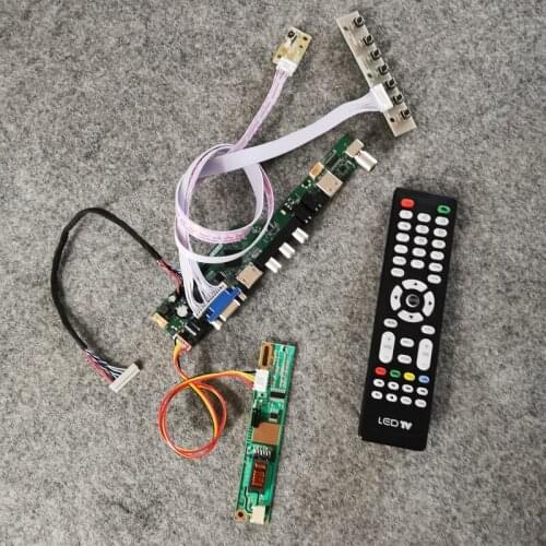 Kit 20-Pin LVDS monitor VGA+AV+USB 1280*800 Fit LQ133K1LA04/LQ133K1LA4A/LQ133K1LD4B screen 1-CCFL universal LCD drive card
