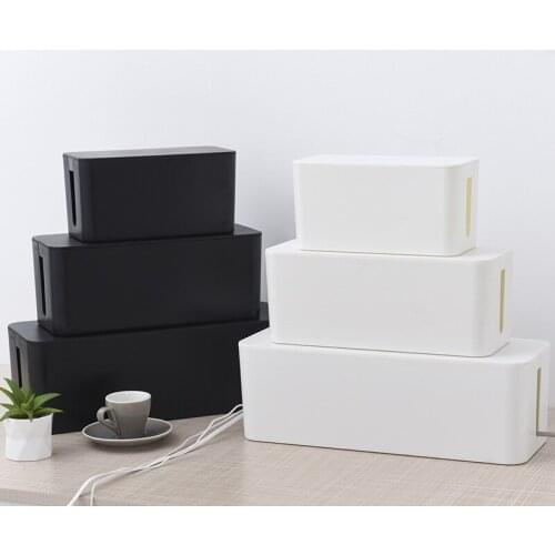 Cable Storage Box Power Socket Black White Cable Tidy Storage Box Power Switch Easy for Home Safety