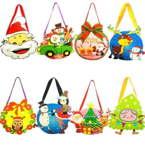 Hot sale 1PC Cute Christmas Halloween candy gift bag Kindergarten gift bag handmade material DIY paper bag Halloween pumpkin bag