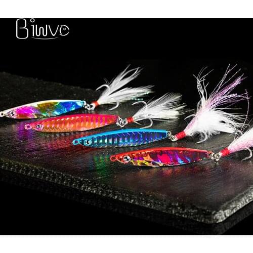 BIWVO 8CM 30g Metal Hard Lure With Triple Hook Minnow Artificial Bait Fish Tackle Goods For Sea Fishing Swimbait Accessories