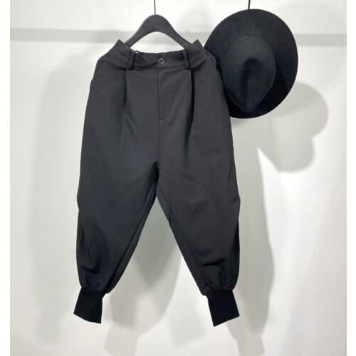 Owen Seak Men Casual Pencil Pants High Street Wear Mens Clothing England Sweatpants Preppy Autumn Winter Cross Black Pants