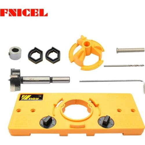 15MM-35MM Cup Style Hinge Boring Jig Drill Guide Set Door Hole Template For Concealed Hinge Jig Woodworking DIY Tool