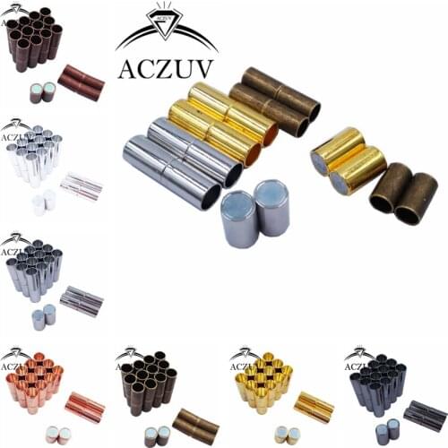 Wholesale 500Pcs 3mm 4mm 5mm 6mm 8mm Hole Metal End Caps Magnetic Clasps for Round Leather Cord Jewelry Findings LMC001