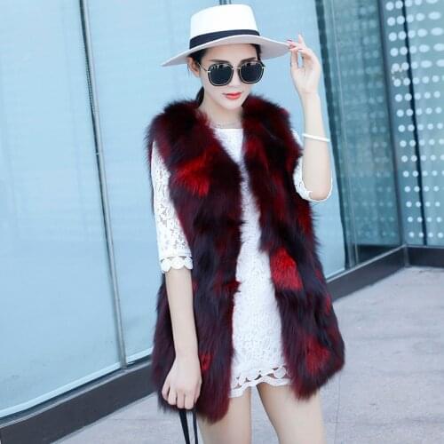 Autumn Winter Warm Jacket Vest Coat Women Clothes Real Fox Fur Vests Korean Elegant Coats Manteau Femme Hiver ZL580