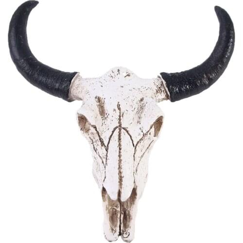 Resin Horn Skull Pendant Wall Decoration Living Room Creative 3D Puppet Background Handicraft Wall Hanging