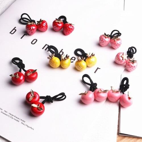 2PCS New Cute Colourful Fruit Princess Headwear Kids Elastic Hair Bands Children Ropes Girls Accessories Baby Headdress