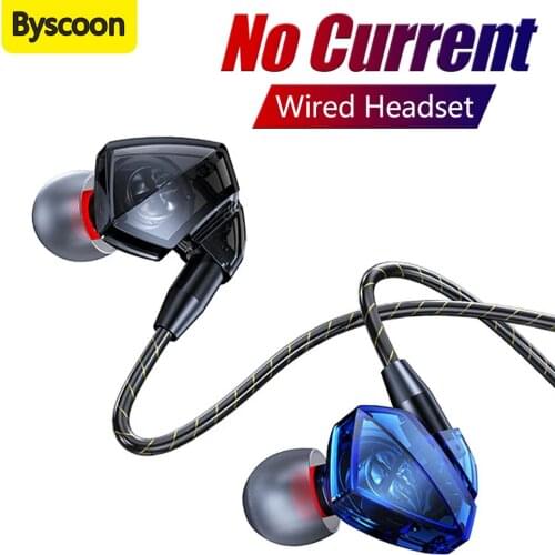 Byscoon Bass Wired Earphone 3.5 mm Jack Headphones Noise Reduction Sport Earphones Wired Gaming Headset For Xiaomi OPPO Honor