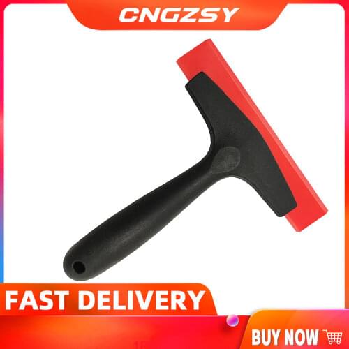 Red Glass Window Wiper Soap Cleaner Handle Squeegee Home Shower Bathroom Ractical Glass Tinting Rubber Scraper Wiper Brush B45