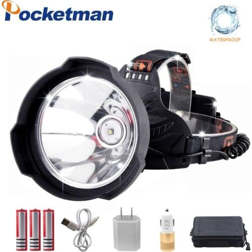 LED headlamp 35000 Lumens Headlight Super Bright LED USB Rechargeable Hardhat Light,Hard Hat Head Lamp Powerful use 18650