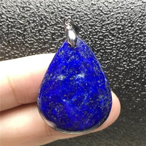 Top Natural Royal Blue Lapis Lazuli Necklace Pendant Jewelry For Woman Men Crystal 30x23x7mm Beads Water Drop Gemstone AAAAA