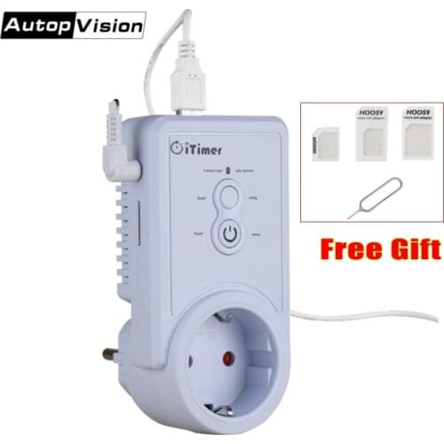 GSM Smart Power Plug Socket Wall Switch Outlet With Temperature Sensor Russian English SMS Control support USB Output SIM Card