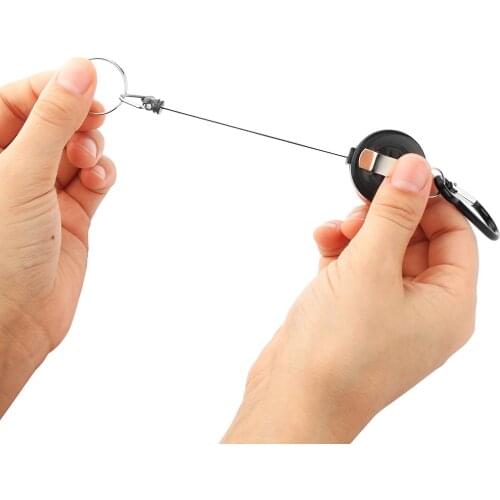 1pc High Quality Line Retractable Key Chain Badge Reel-recoil Carabiner Id Ski Pass Owner Telescopic Keychain Tools Wholesale