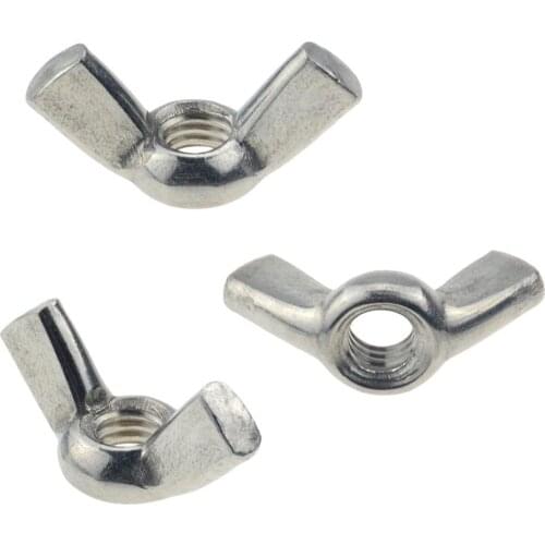10pcs/lot M3 M4 M5 M6 M8 M10 M12 DIN315 304 Stainless Steel Hand Tighten Nut Butterfly Nut Ingot Wing Nuts