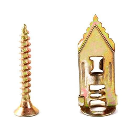 10PCSHammer in Drywall Anchors with Self Tapping Screws Kit Screws and Plugs Wall Gypsum Board Ceiling Anchor Studs