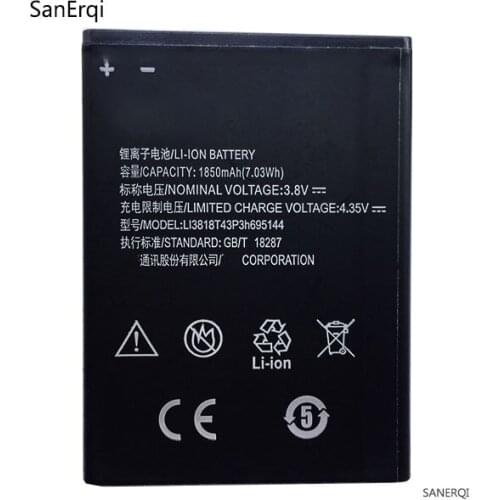 1850mAh Li3818T43P3h695144 Battery For ZTE V830w Kis 3 Max For ZTE Blade G Lux Mobile Phone Battery
