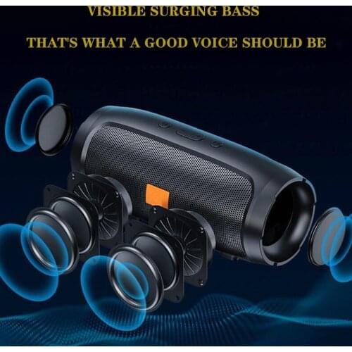 Wireless Bluetooth Speaker Portable Column Stereo HiFi Soundbar Bass Loudspeaker Subwoof Music box Supports AUX TF Card FM Radio