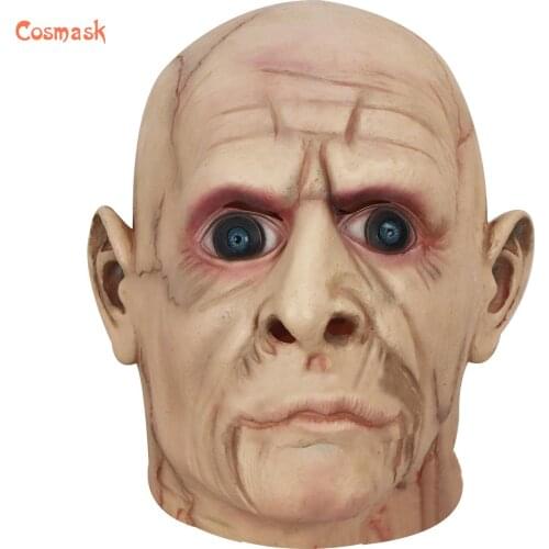 Cosmask Reality Adult Party Costume Horror Mask Blue Eye Old Man Mask Luxury Horror Carnival Cosplay Mask