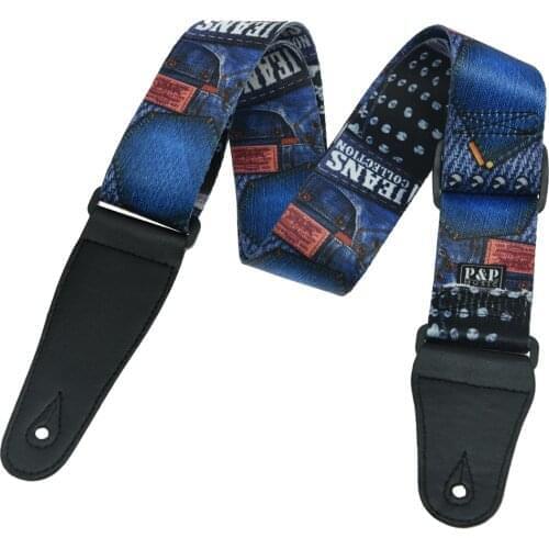 KAISH 2" Soft Polyester Acoustic Electric Guitar Bass Adjustable Strap Printed Pattern