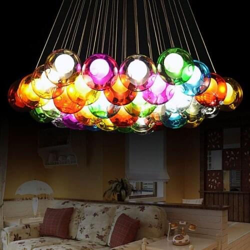 Creative Design Modern LED Colorful Glass Chandelier Living Room Bar Commercial Decorations LEDG4 110-240V Glass Lighting