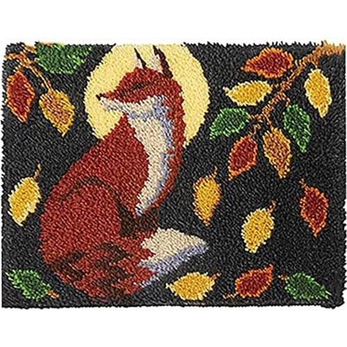 Latch hook rug kits carpet embroidery latch hook rug needlework button package diy rugs hook rug tapestry kits Fox