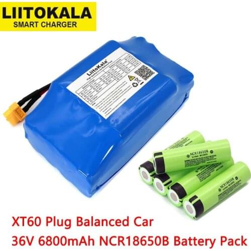 Liitokala 36V 6.8Ah 6800mah high drain 2 wheel electric scooter self balancing lithium battery pack for Self-balancing Fits