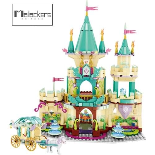Mailackers Friends For Girls Ice Princess Castle Dream House Horse Carriage Building Blocks Friends Figures Bricks Toys For Kids
