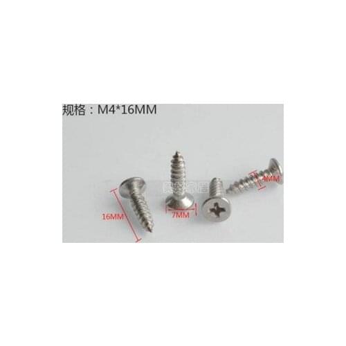Hardware accessories 304 stainless steel screws cross recessed countersunk head tapping screws, flat head screw M4*16