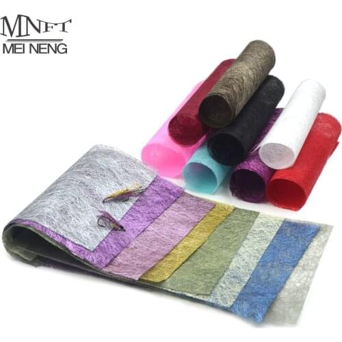 MNFT 12Pcs 14X27cm Plastic Mesh Film Fly Tying Wing Material Waterproof Poly Fibers Sheet Ultra Thin Film