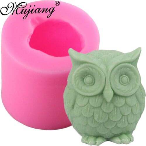 Mujiang 3D Owl Animal Silicone Soap Mold Resin Clay Candle Molds Fondant Cake Decorating Tools Chocolate Candy Cake Baking Molds