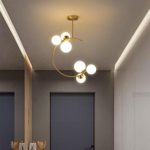 Nordic round chandelier gold glass ball light for Living room dinning room Kitchen Bedroom 220V 110V small chandelier