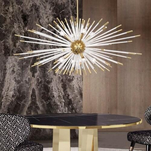 2021 New Living Room Chandelier Nordic Postmodern Simple Bedroom Dining Room Lamp Dandelion Decoration Golden Ball
