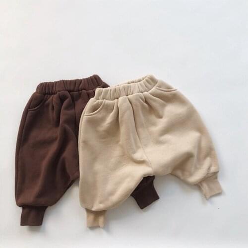 Winter New Toddler Girls Boys Velvet Pants Baby Casual Loose Thicken Trousers Kids Boys Warm Soft Pants 2-7 Years Child Trousers
