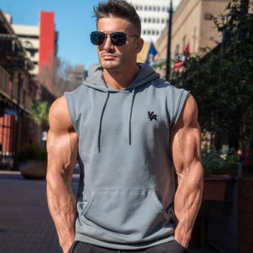 New Arrival Cotton Sweatshirts fitness clothes bodybuilding Muscle workout tank top Men Sleeveless High Quality Casual HoodieTop