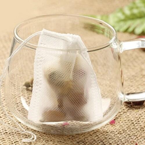 100pcs Disposable Tea Bags 5.5 x 7CM Teabags Empty Scented With String Heal Seal Filter Paper for Herb Loose Tea