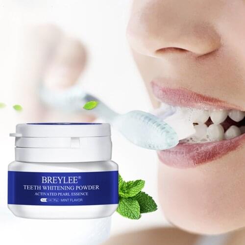 BREYLEE Teeth Whitening Powder Toothpaste Dental Tools White Teeth Cleaning Oral Hygiene Toothbrush Gel Remove Plaque Stains 30g