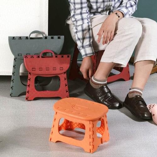 Plastic Folding Stool Portable Adult Outdoor Fishing Chair Household Changing Shoes Stool Kids Furniture