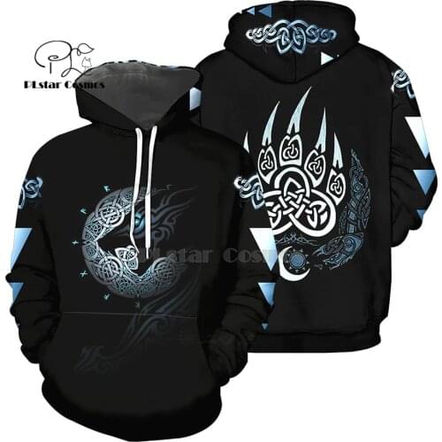 PLstar Cosmos Viking Tattoo 3D All Over Printed Shirts Tees 3D Print Hoodie/Sweatshirt/Zipper Man Women wolf cross Tattoo