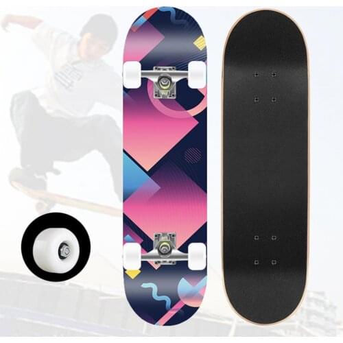 Professional cool long skateboard stable base high friction good flexibility double kick deck cruiser beginner skateboard
