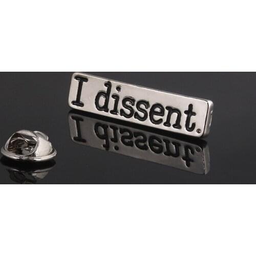 RGB I Dissent Feminist Enamel Pin Brooch Ruth Bader Ginsburg Badge Brooches for Women Men Souvenir Jewelry