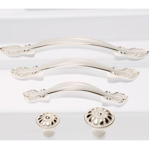Zinc Alloy Modern White Cabinet Pull Handle Knobs Kitchen Wardrobe Dresser Drawer Closet Cupboard Door Furniture Knobs & Handles