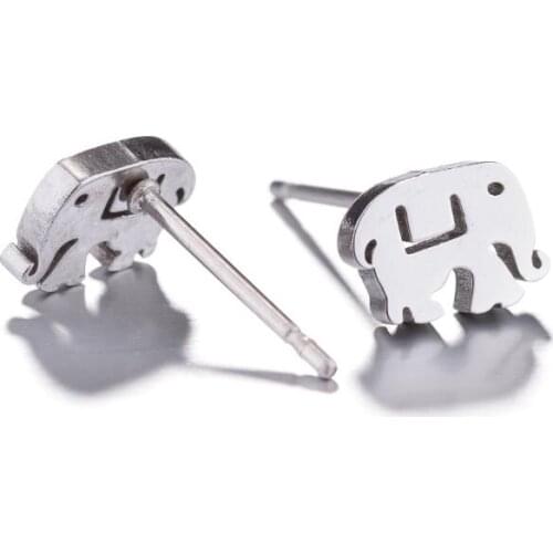 Wild Elephant Beast Earring Earrings Wholesale 100% Stainless Steel Animal Elephant Earrings Dropshipping