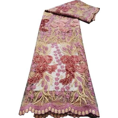 SJ Lace French Lace Fabric 2021 High Quality Lace With Stones Latest African Embroidery Tulle Lace Fabric Nigerian Lace jl3-18