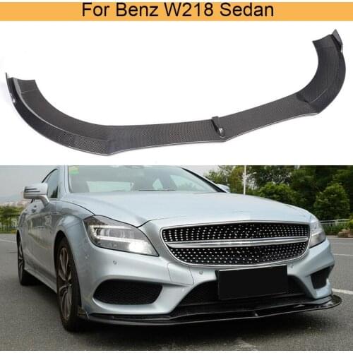 CLS Class Carbon Fiber Front bumper Spoiler Lip For Mercedes Benz W218 Sedan 4 Door Standard Only 15-16 CLS550 CLS400