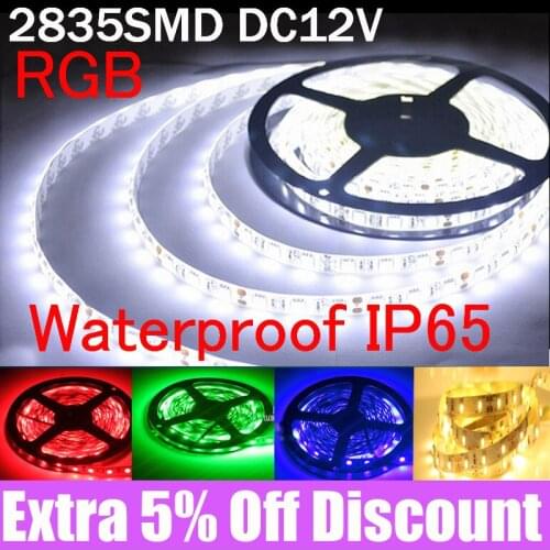 Led Strip 2835 SMD DC 12V 300Led/ 5M 4/3/2/1M waterproof flexible tape lamp tira Led fita led light 5050 rgb line stripe