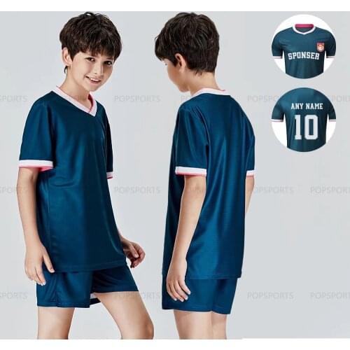 Kids Boy Soccer Jerseys Training Sets DIY Girls Football Uniform Customize Breathable Quick Dry