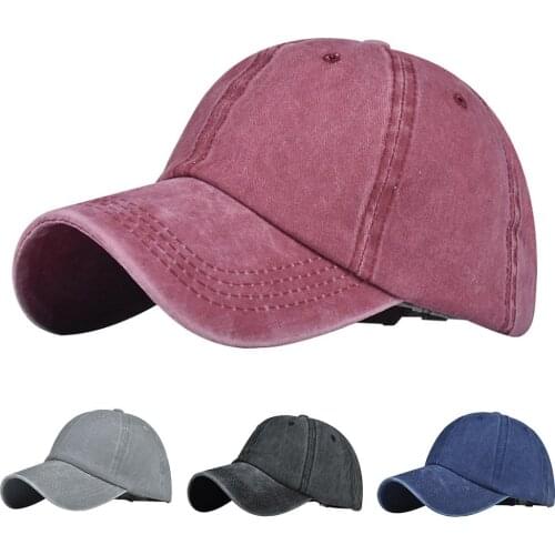 Vintage Solid Color Adjustable Anti UV Outdoor Sports Ponytail Hat Baseball Cap Baseball Cap Spring Summer Hat Cotton Cap girls