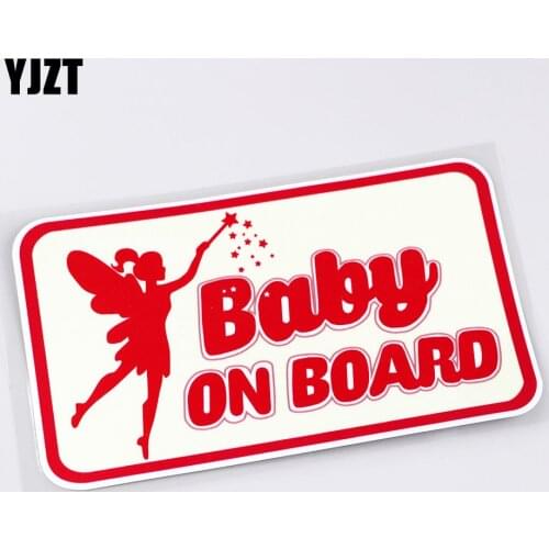 YJZT 17CMX9.8CM Baby ON Board Pvc Decal Fairy Magic Car Sticker 13A-0049
