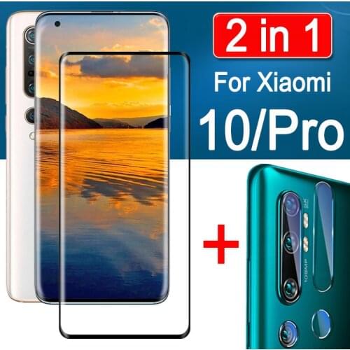 Protective glass for xiaomi mi 10 pro screen protector mi10 10pro mi10pro pro10 5g ksiomi with camera lens tempered Glas 3D 2in1