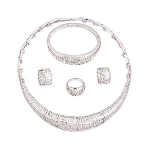 Female fashion exaggeration Chain earrings bracelet rings Pendant necklace jewelry sets American alloy Women wedding Gift