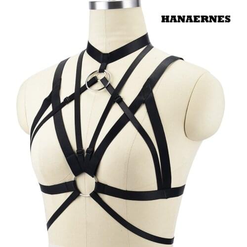 Women Goth Punk Harness Sexy Lingerie Harness Gothic Top Cage Bra Fetish Rave Wear Bondage Dress Harajuku Body Harness